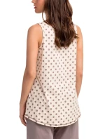 Pohodlné dvojdielne dámske pyžamo 14301 - Vanilka / bodkami Pohodlné dvojdielne dámske pyžamo 14301 - Vanilka / bodkami