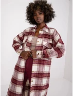 Dámska košeľa EM-KS-002/04.50P Ecru-vínová - FPrice Dámska košeľa EM-KS-002/04.50P Ecru-vínová - FPrice