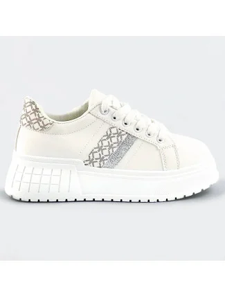 Biele tenisky sneakers s vysokou podrážkou (AD-576) Biele tenisky sneakers s vysokou podrážkou (AD-576)