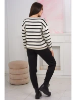 Sveter set Pruhovaná mikina + Nohavice čierny Sveter set Pruhovaná mikina + Nohavice čierny