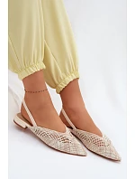 Dámské béžové ploché sandály Plecione Lelrene