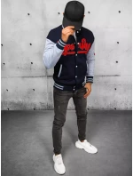 Pánska mikina na zips s kapucňou tmavomodrá FashionStreet BX5443