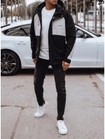 Pánska prechodná bunda do dažďa čierna/sivá FashionStreet TX4916