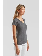 Fruit of the Loom Lady-Fit Valueweight V-Neck T Dámske tričko s výstrihom do V 16.1398 čierne