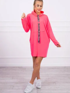 Šaty s kravatou ružové neónové