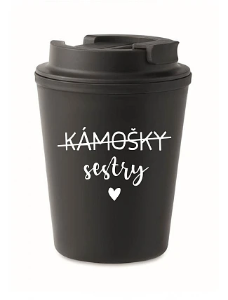 SISTERS BAGS - čierny termohrnček 300 ml