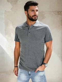 Pánske tmavosivé polo tričko FashionStreet PX0509