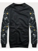 Čierna pánska mikina s potlačou (8B1110-3)