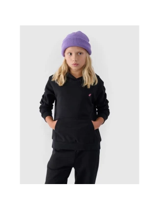 Dievčenská mikina bez prúžkov s kapucňou 4F Junior 4FJWMM00TSWSF1316-20S