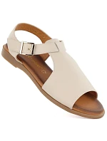 Dámske béžové kožené sandále Cambell 19391 Dámske béžové kožené sandále Cambell 19391