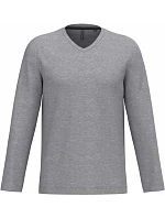 Kariban K 358 Pánske tričko s výstrihom do V a dlhými rukávmi 20.K358 oxford grey Kariban K 358 Pánske tričko s výstrihom do V a dlhými rukávmi 20.K358 oxford grey