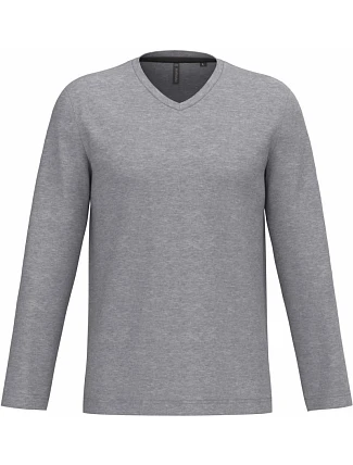 Kariban K 358 Pánske tričko s výstrihom do V a dlhými rukávmi 20.K358 oxford grey Kariban K 358 Pánske tričko s výstrihom do V a dlhými rukávmi 20.K358 oxford grey