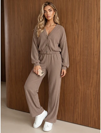 Dámska súprava z kordového úpletu – kardigán a nohavice Fango FashionStreet AY1242 Dámska súprava z kordového úpletu – kardigán a nohavice Fango FashionStreet AY1242