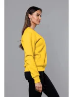 Svetlo žltá dámska tepláková mikina so sťahovacími lemami (W01-28)