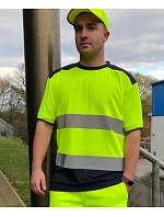 Tričko Yoko HVJ 400 Hi-Vis 79.J400, hi-vis, oranžová/námornícka modrá