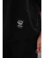 Súprava bavlnená blúzka + nohavice čierna