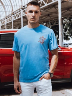 Pánske svetlomodré tričko s potlačou FashionStreet RX5492