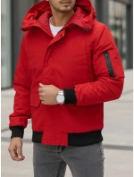 Pánska zimná bunda s kapucňou červená FashionStreet TX4983