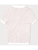 Dámska pletená blúzka lososovej farby s krátkymi rukávmi (009) Dámska pletená blúzka lososovej farby s krátkymi rukávmi (009)