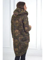 Mikina moro s dlhým chrbtom khaki+zelená