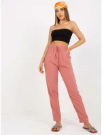 Nohavice D73761M61869N tmavo ružové