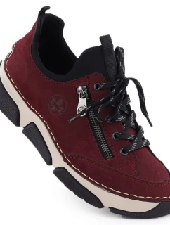 Pohodlné dámske bordové čižmy Rieker 45973-36