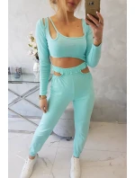 Súprava s blúzkou vo farbe mint