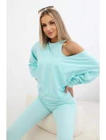 3dielny set mikina + top + legíny mint
