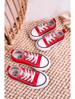 Dziecięce Klasyczne Niskie Trampki BIG STAR HH374196 Czerwone