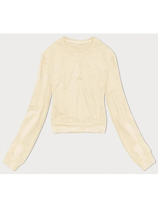 Dámska tenká krátka mikina ecru (8B938-67+132) - J.Style