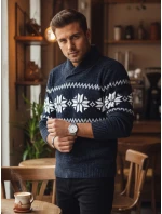 Pánsky tmavomodrý sveter FashionStreet WX2272