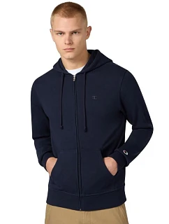 Champion pánska mikina s kapucňou na zips tmavomodrá 220786 BS501 pánska
