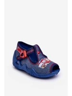 Dziecięce Sandałki Papcie Befado Wóz Strażacki 217P118 Niebieskie