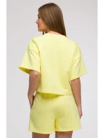 B294 Orezaná mikina s krátkym rukávom - citrónová B294 Orezaná mikina s krátkym rukávom - citrónová