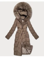 Dámska zimná bunda s kožušinou S'West dark beige (B8525-12) Dámska zimná bunda s kožušinou S'West dark beige (B8525-12)