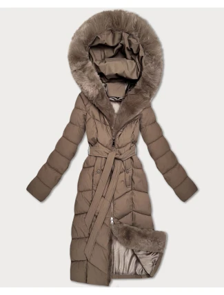 Dámska zimná bunda s kožušinou S'West dark beige (B8525-12) Dámska zimná bunda s kožušinou S'West dark beige (B8525-12)