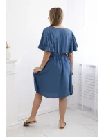 Šaty s vrstveným výstrihom denim Šaty s vrstveným výstrihom denim