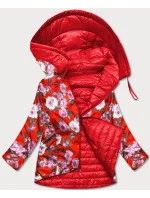 Červená obojstranná dámska kvetovaná bunda (PC-6105-16) Červená obojstranná dámska kvetovaná bunda (PC-6105-16)