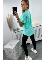 Bavlnená blúzka s vreckom mint