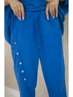 Bavlnená tepláková súprava Oversize + nohavice chrpová modrá