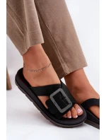Pachnące Klapki Damskie Z Ozdobną Klamrą ZAXY RR285078 Czarne