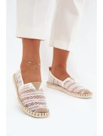 Koronkowe Espadryle Damskie Z Siateczką Białe Faylira