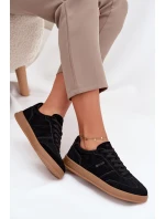 Zamszowe Sneakersy Damskie Big Star SS274673 HI-POLY SYSTEM Czarne