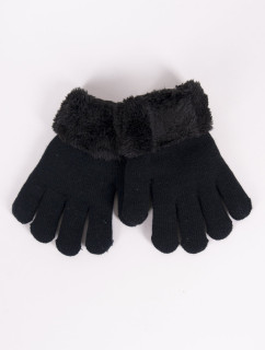 Dievčenské päťprsté dvojvrstvové rukavice Yoclub RED-0103G-AA50-002 Black