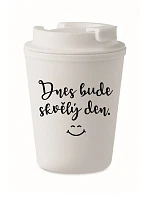 HRNČEK: DNES BUDE SKVELÝ DEŇ. – biely termohrnček 300 ml