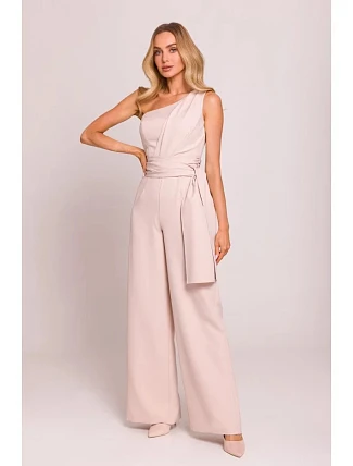 Kombinéza na jedno rameno M845 light beige - Moe