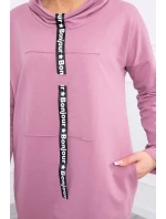 Šaty s kravatou tmavo ružové