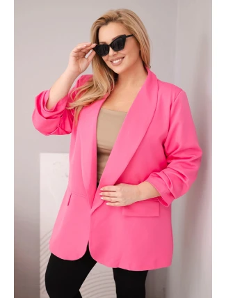 Dámske sako nadmernej veľkosti Elegantná ružová