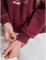 Dámska nadrozmerná mikina s potlačou GOOSHY bordová FashionStreet BY1426 Dámska nadrozmerná mikina s potlačou GOOSHY bordová FashionStreet BY1426