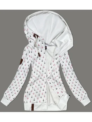 Teplá mikina na zips s kotvami biela (2307) Teplá mikina na zips s kotvami biela (2307)